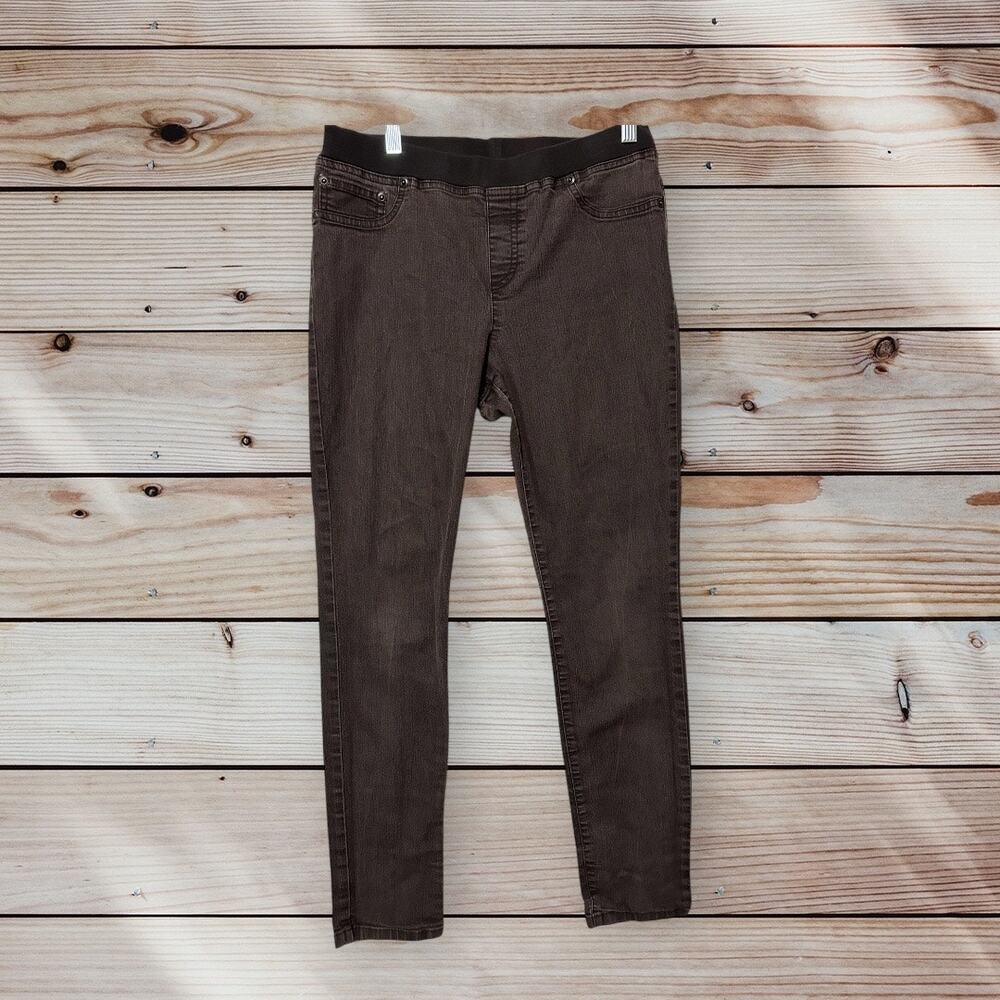 Chico’s‎ Ultimate Fit Grey Wash Legging Jean Elastic Waist Size 1 (Medium)